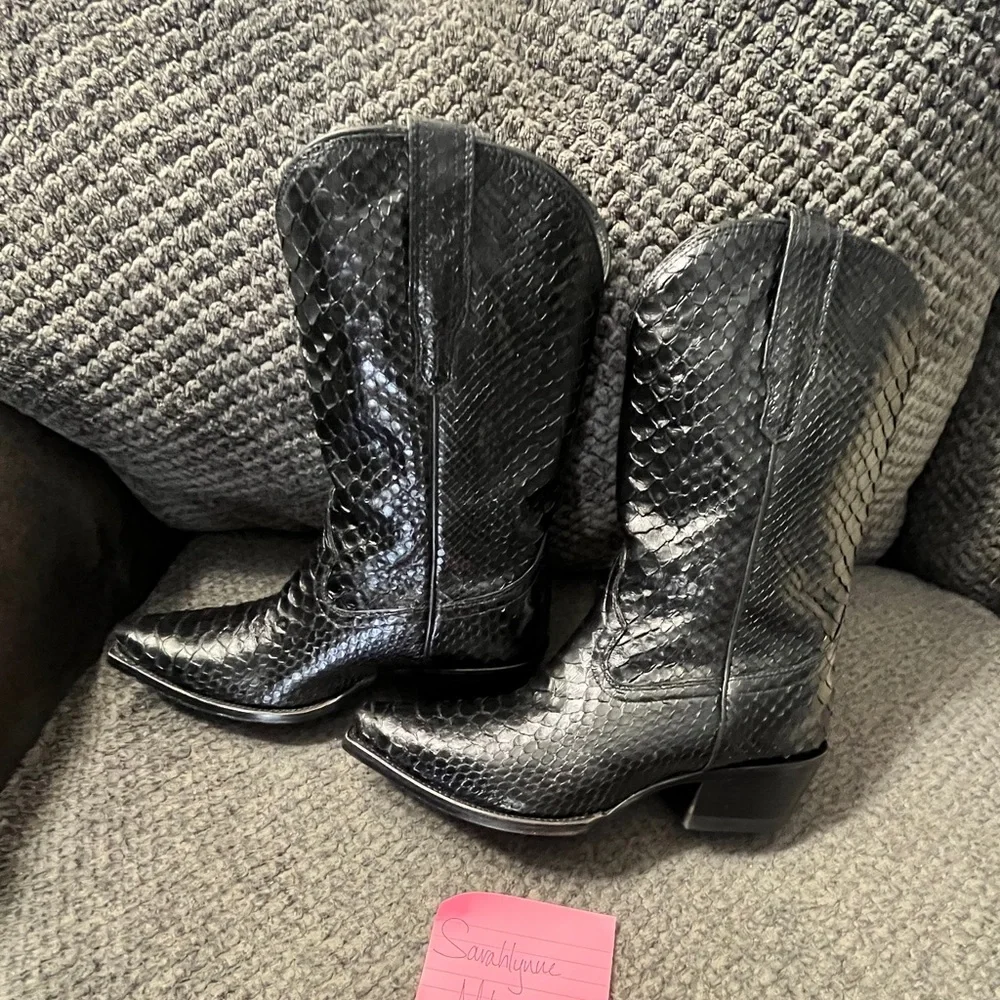 Tecovas Savannah Midnight Python Size 8.5 - Picture 2 of 6